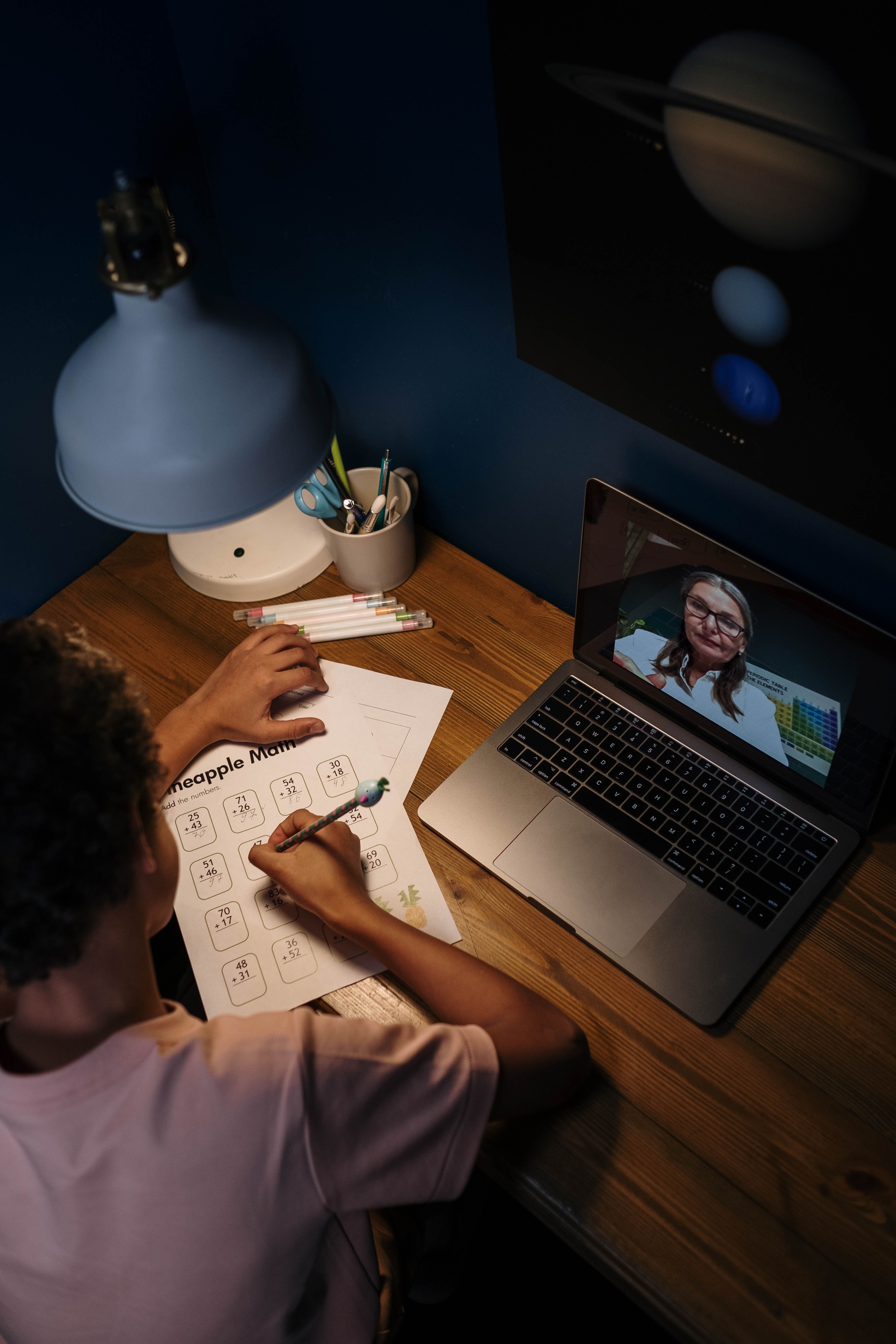 Student in online tutoring session